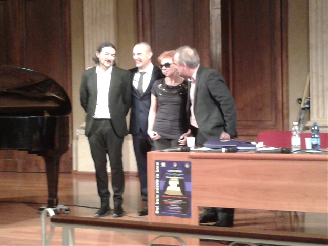 il pianista,Andrea, Monica e Francesco sul palco
